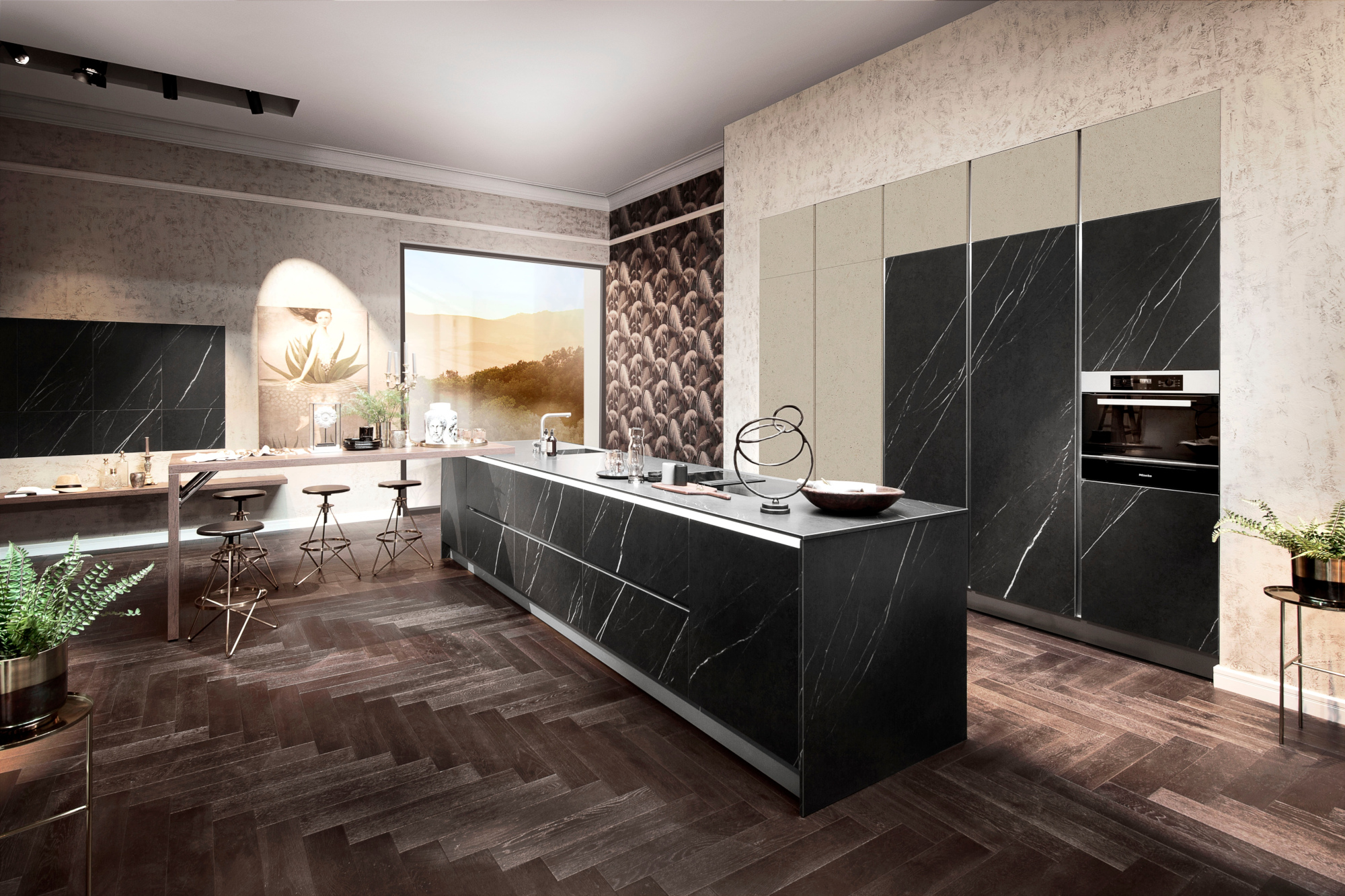 Hanseatische Küchenschmiede Hamburg Häcker Küche grafite stone